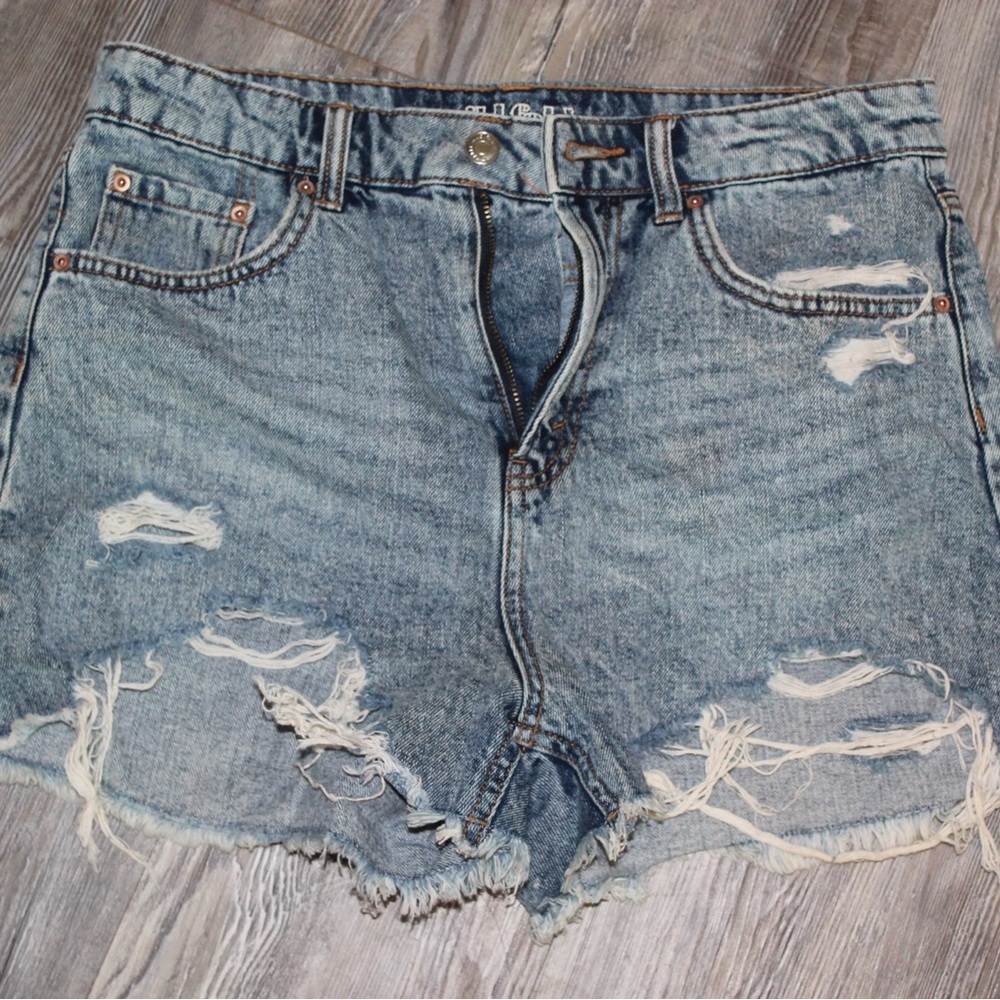 Wild Fable Blue Jean Shorts Distressed Raw Hem